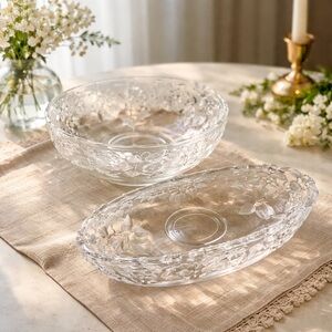Mikasa Walther Glas “Carmen” Frosted Floral Bowl Set